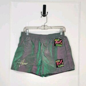 Vtg NWT Surf Style Size Large Lined Swim Trunks Shorts Iridescent Key West Logo